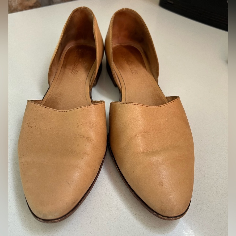 Madewell The Marisa d'Orsay Camel Tan Casual Leather Flats Size 9.5 - Picture 4 of 9